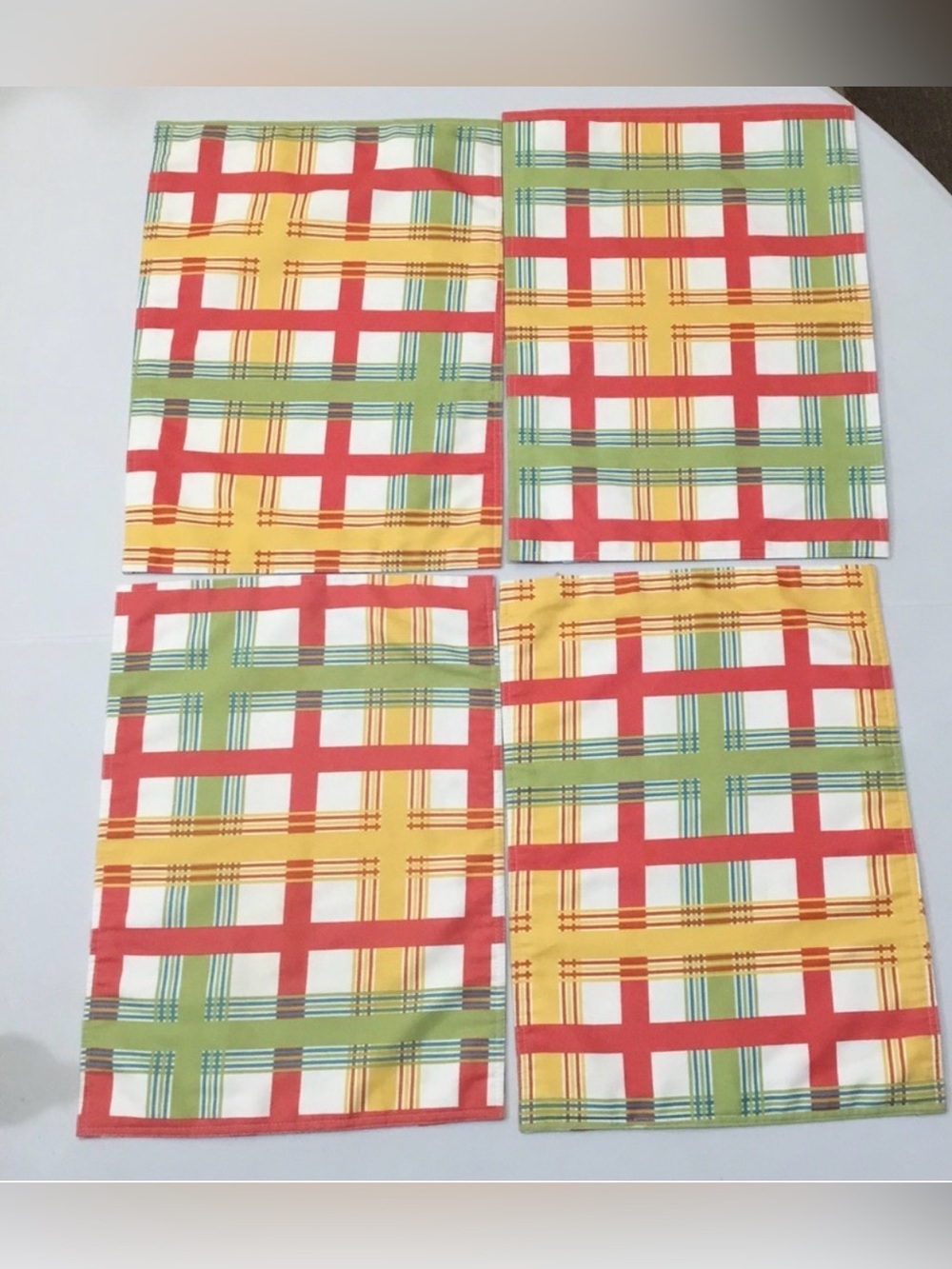 4 Food Network Cloth Plaid Placemats